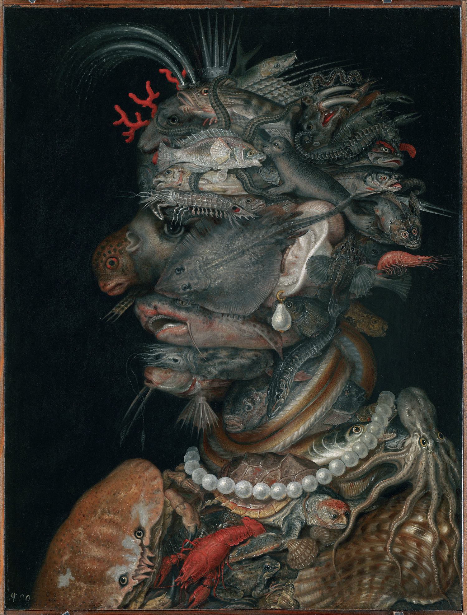 Giuseppe Arcimboldo L’Acqua 1566 Olio su legno di ontano, 66,5x50,5 cm Vienna, KunsthistorischesMuseum, Gemäldegalerie 